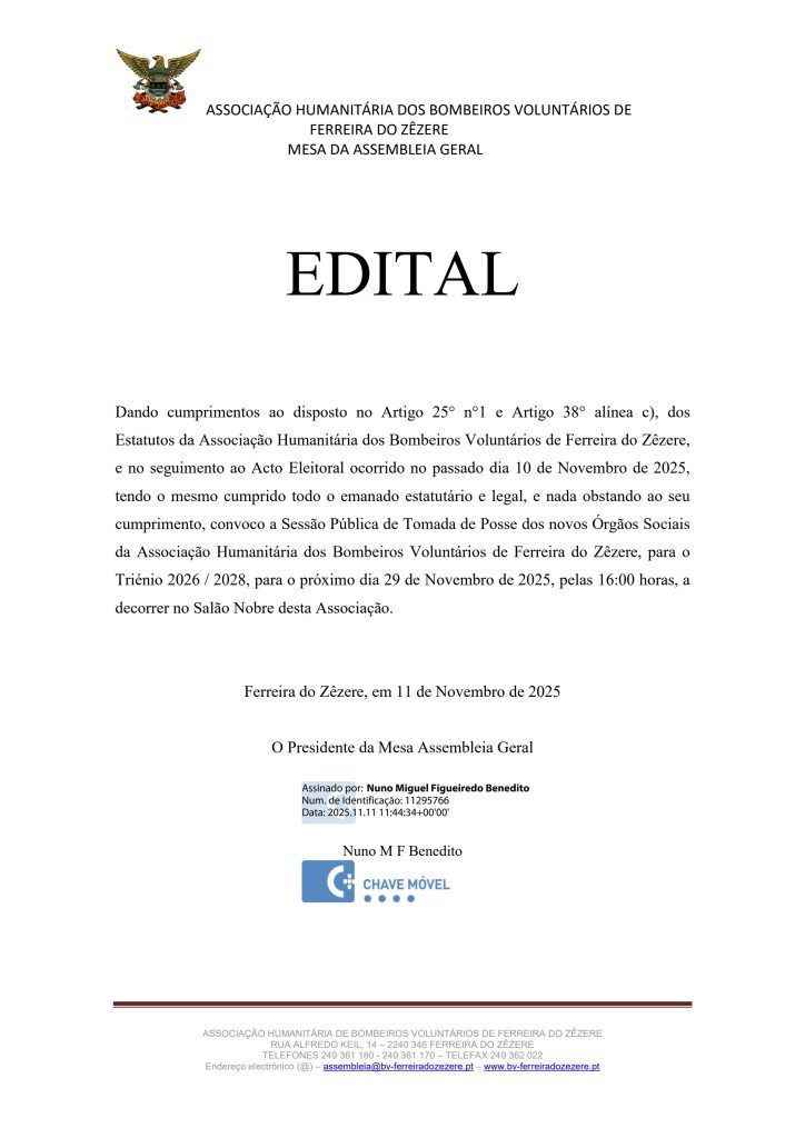 Edital 11 de Novembro de 2025