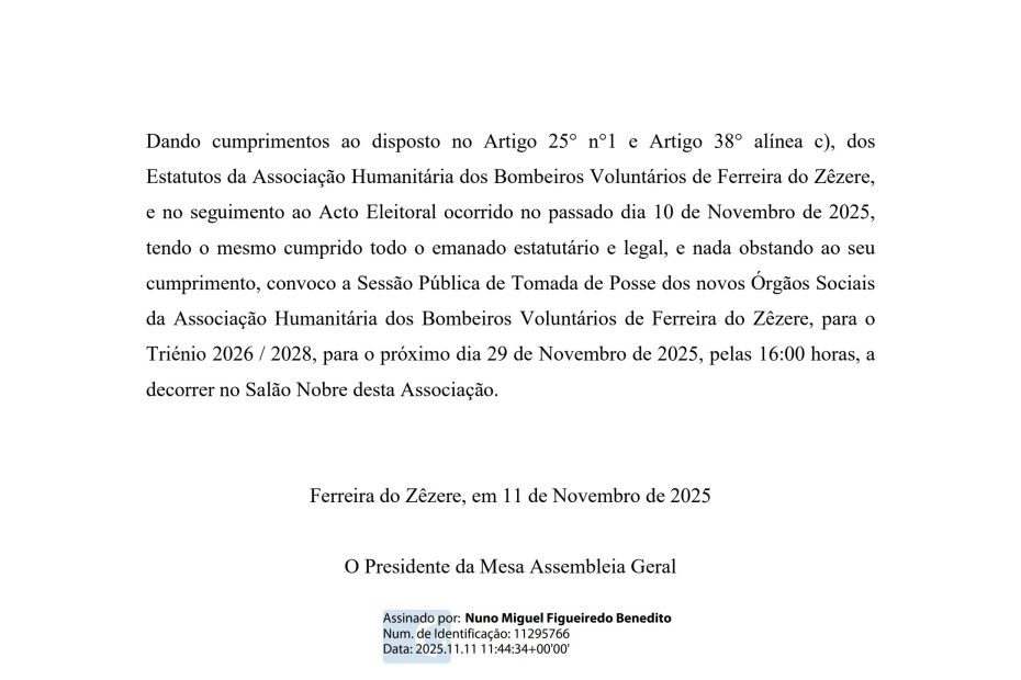 Edital 11 de Novembro de 2025