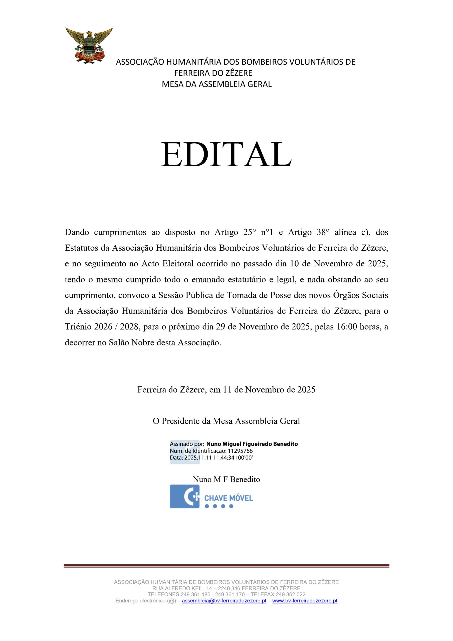 Edital 11 de Novembro de 2025